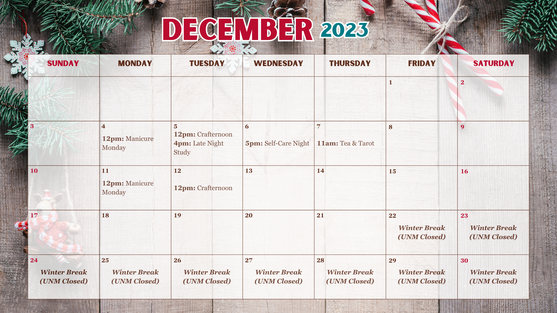 December 2023 Events
